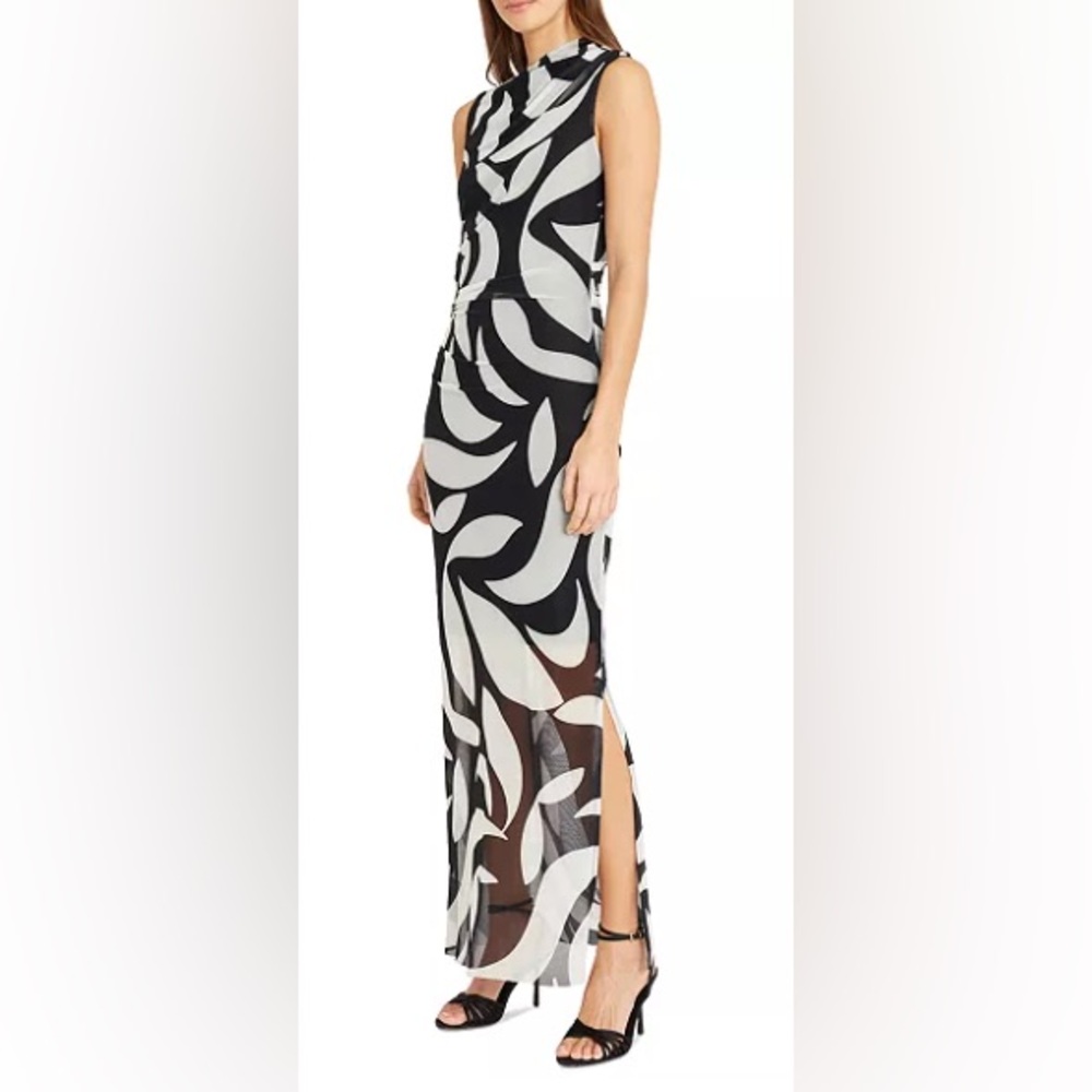 NWT DONNA MORGAN
Women's Mesh Printed Maxi Dress SIZE 12
